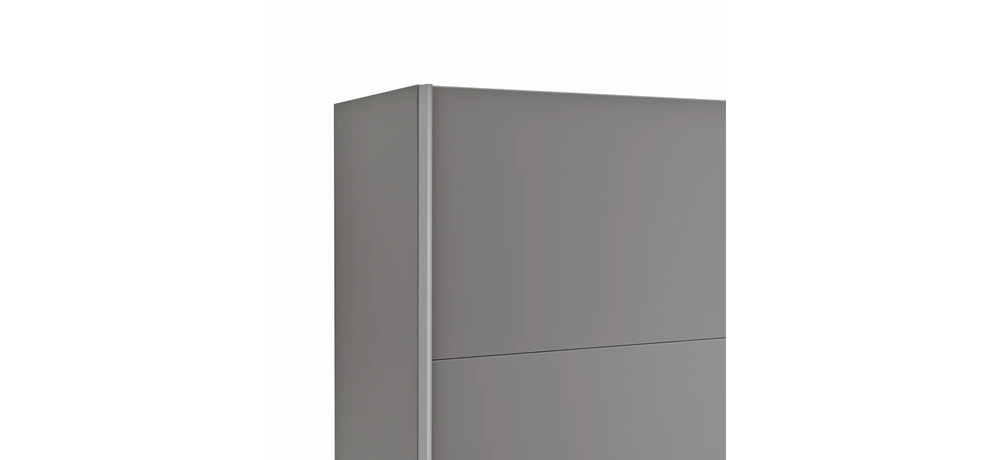 Schwebetürenschrank Viana - B ca. 212 cm, Lack, Steingrau