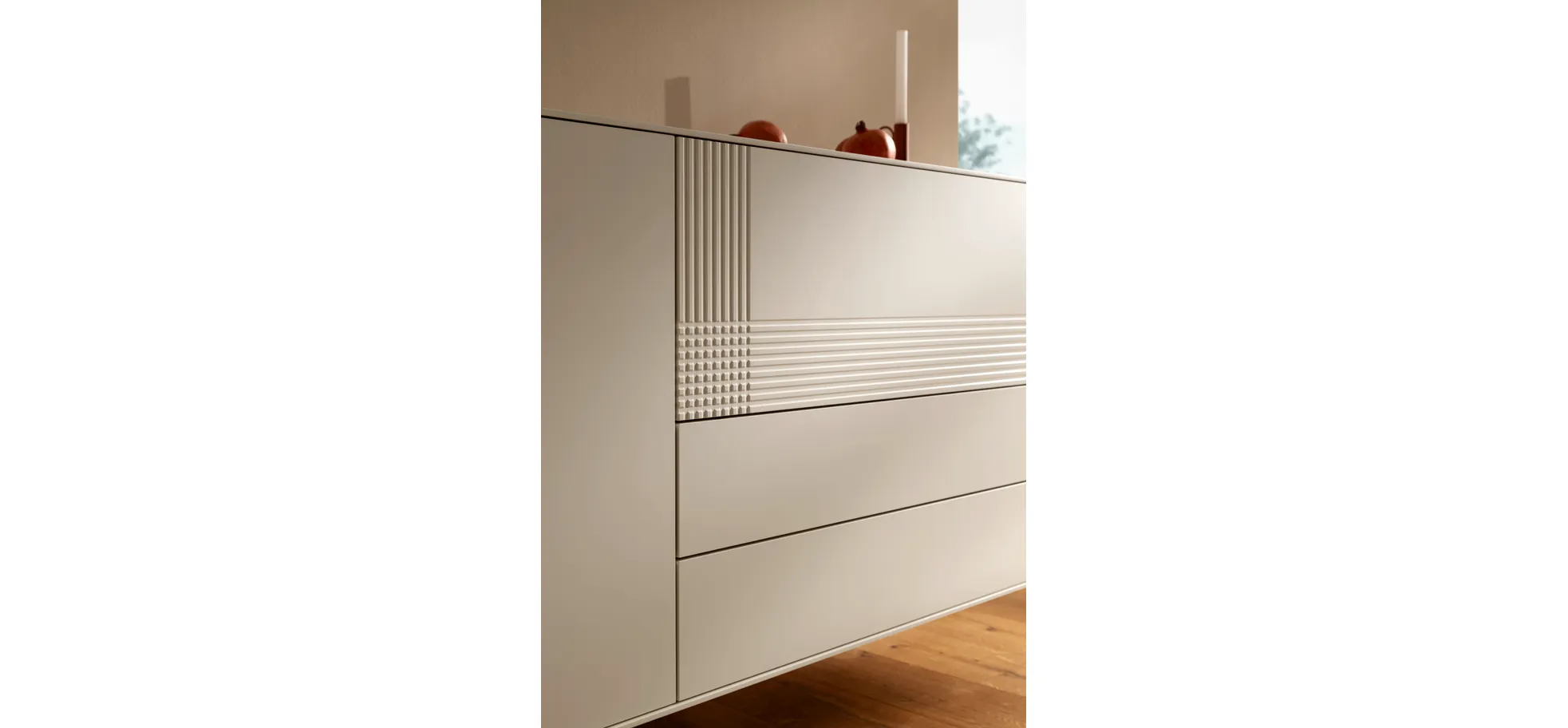 Sideboard Colore - B ca. 200 cm, Lack, Weiß