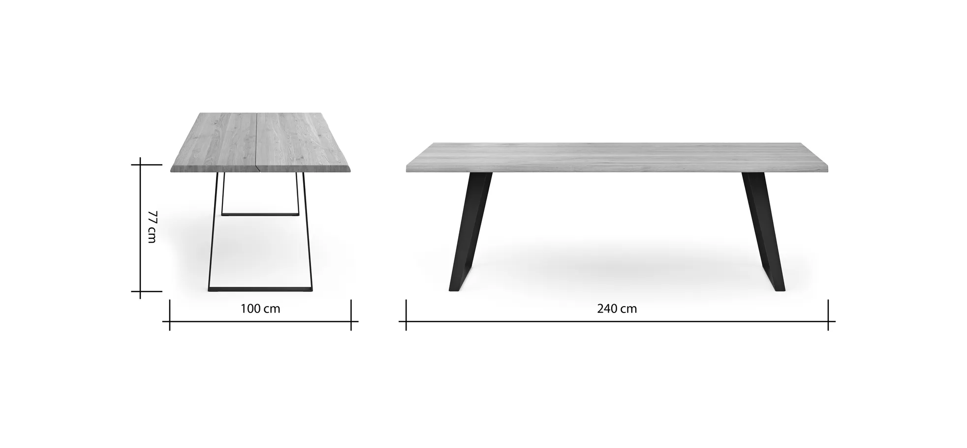 Esstisch Talara Lina - LB ca. 240x100cm, Wildeiche Natur
