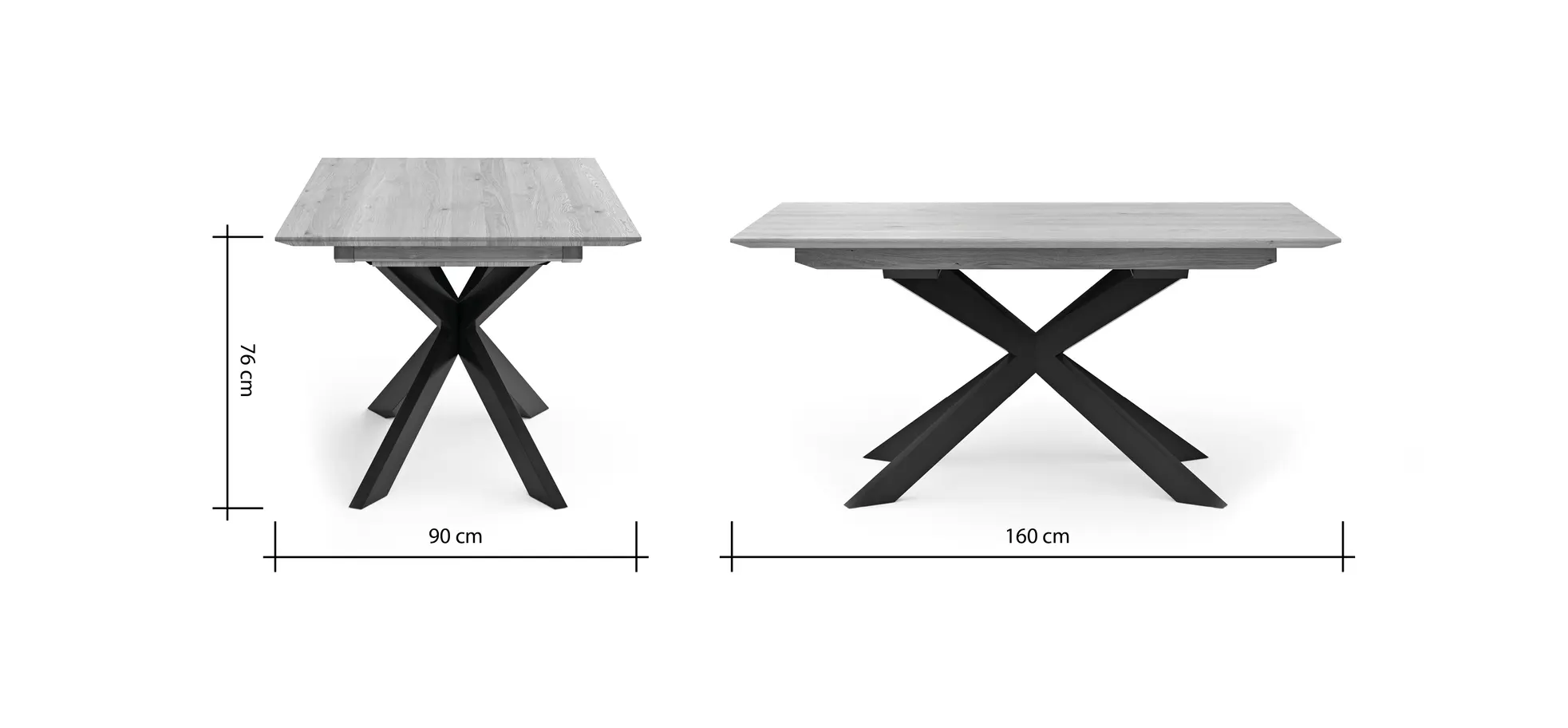 Esstisch Talara Lola - ausziehbar, LB ca. 160x90cm, Wildeiche Bianco