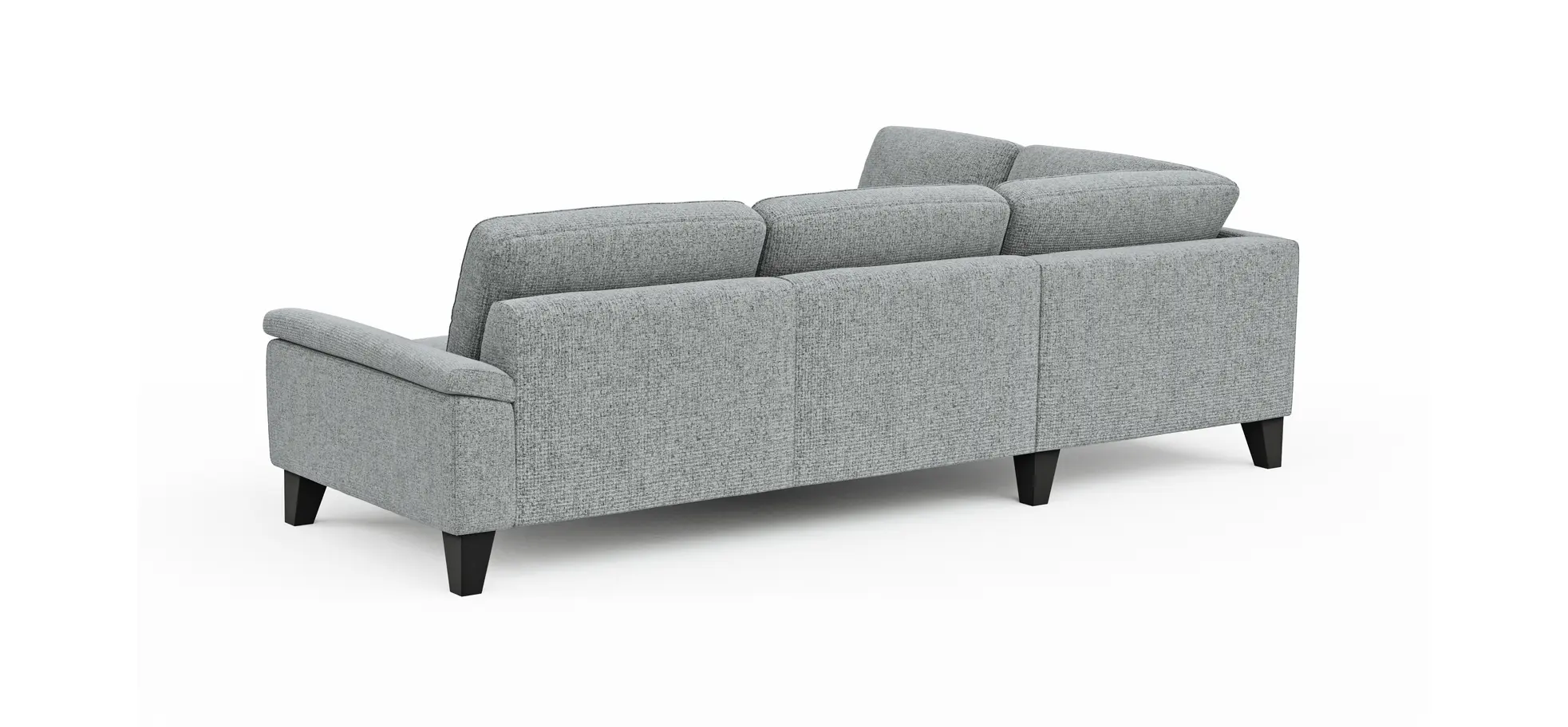 Ecksofa Oviedo - Ecke links mit 2,5-Sitzer inkl. Drehsitz, Stoff, Hellgrau