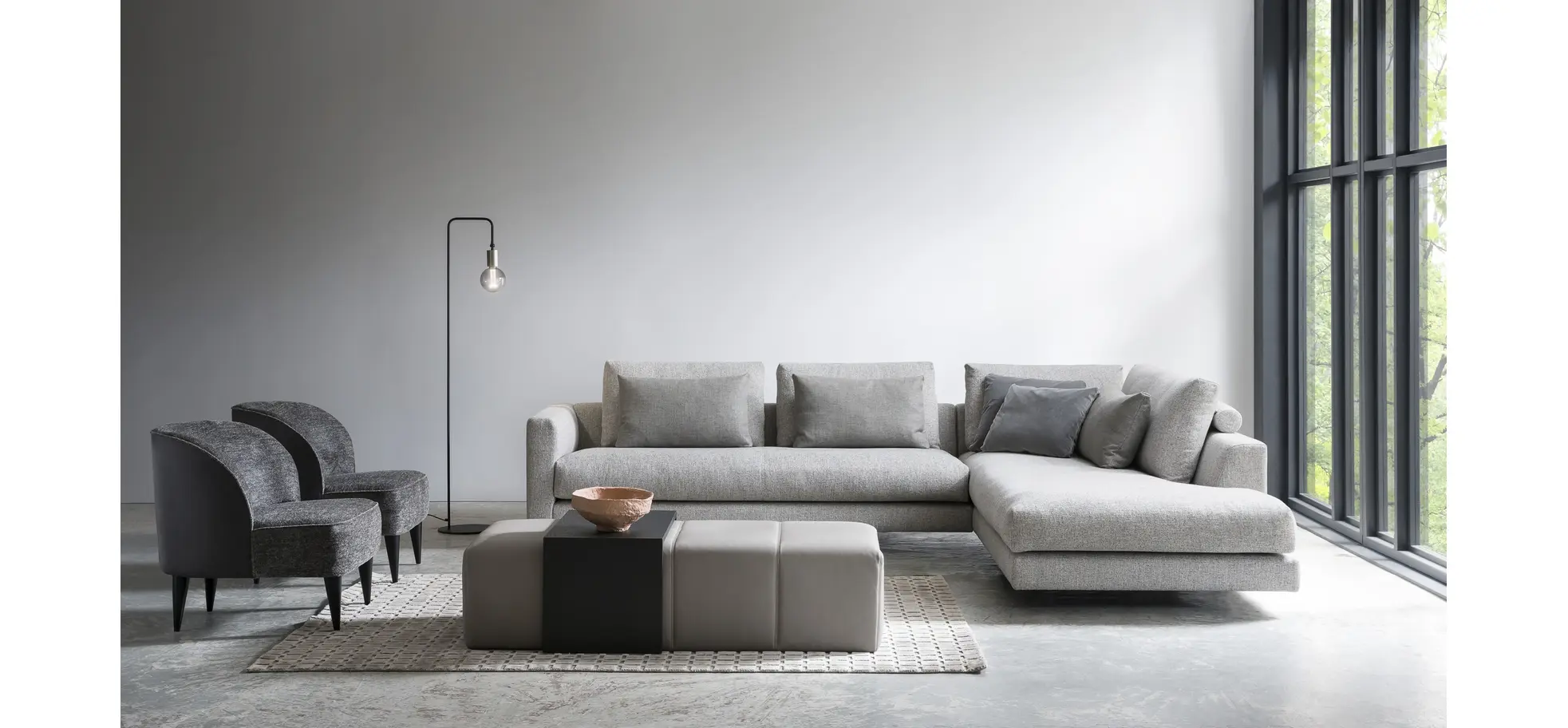Ecksofa Cuneo Select - 2,5-Sitzer mit Ecke Rechts, Stoff, Sand