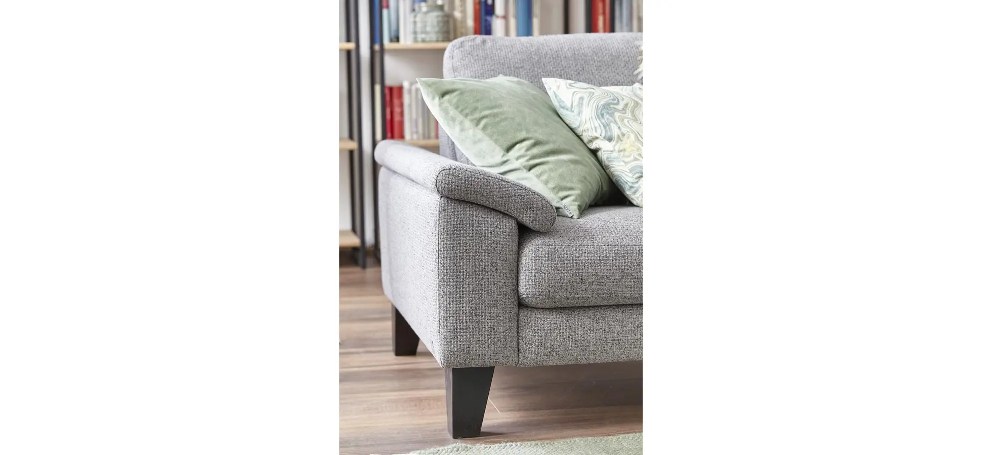 Ecksofa Oviedo - Ecke links mit 2,5-Sitzer, Stoff, Grau