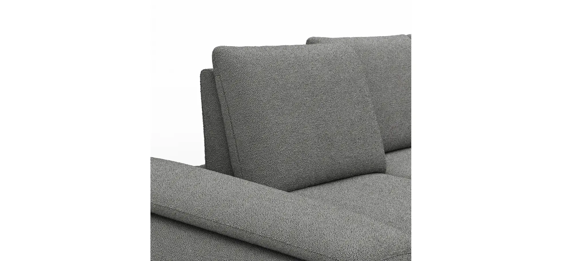 Ecksofa Collina - 2,5-Sitzer, Longchair rechts inkl. Sitztiefen- u. Armlehehnenverstellung, Stoff, Dunkelgrau
