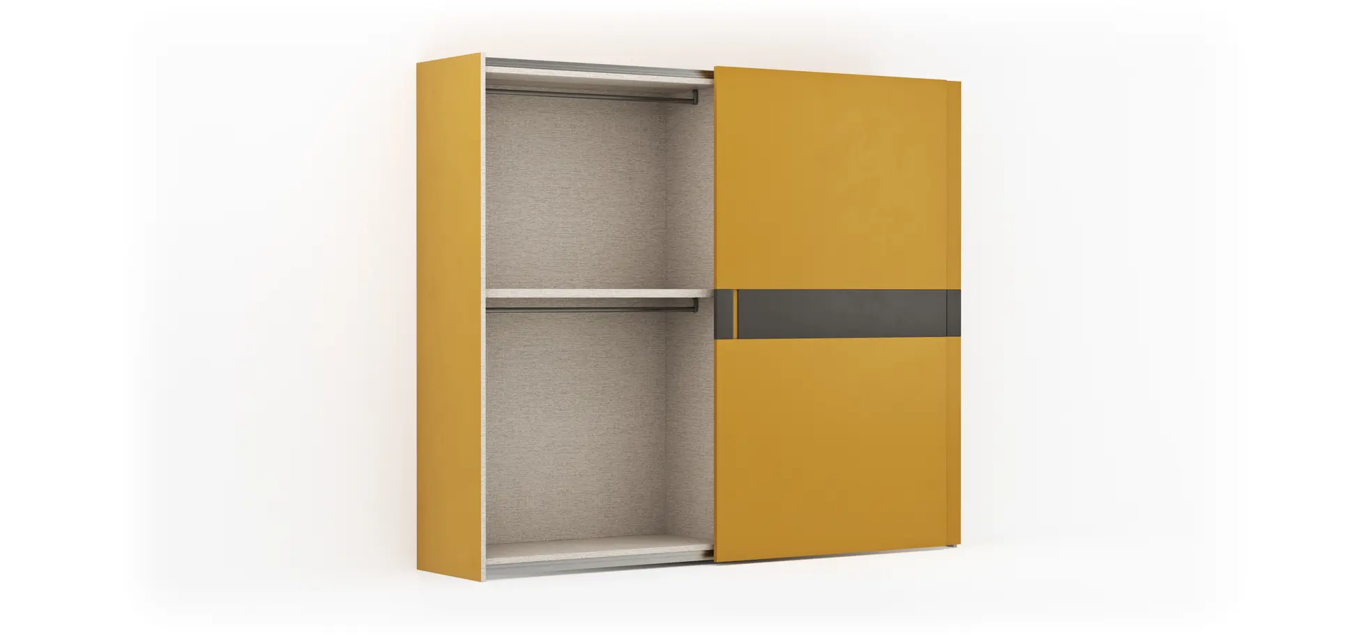 Schiebetürenschrank Loretto - B ca. 280 cm, Lack matt, Safrangelb