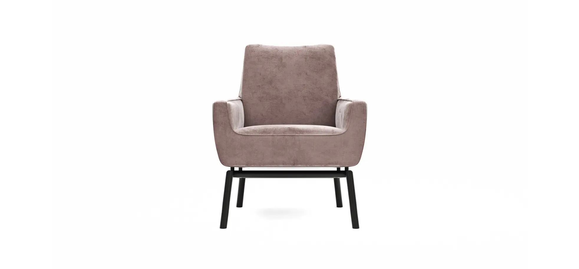 Sessel Matina - Größe M, Leder&Stoff, Dunkelbraun, Mauve