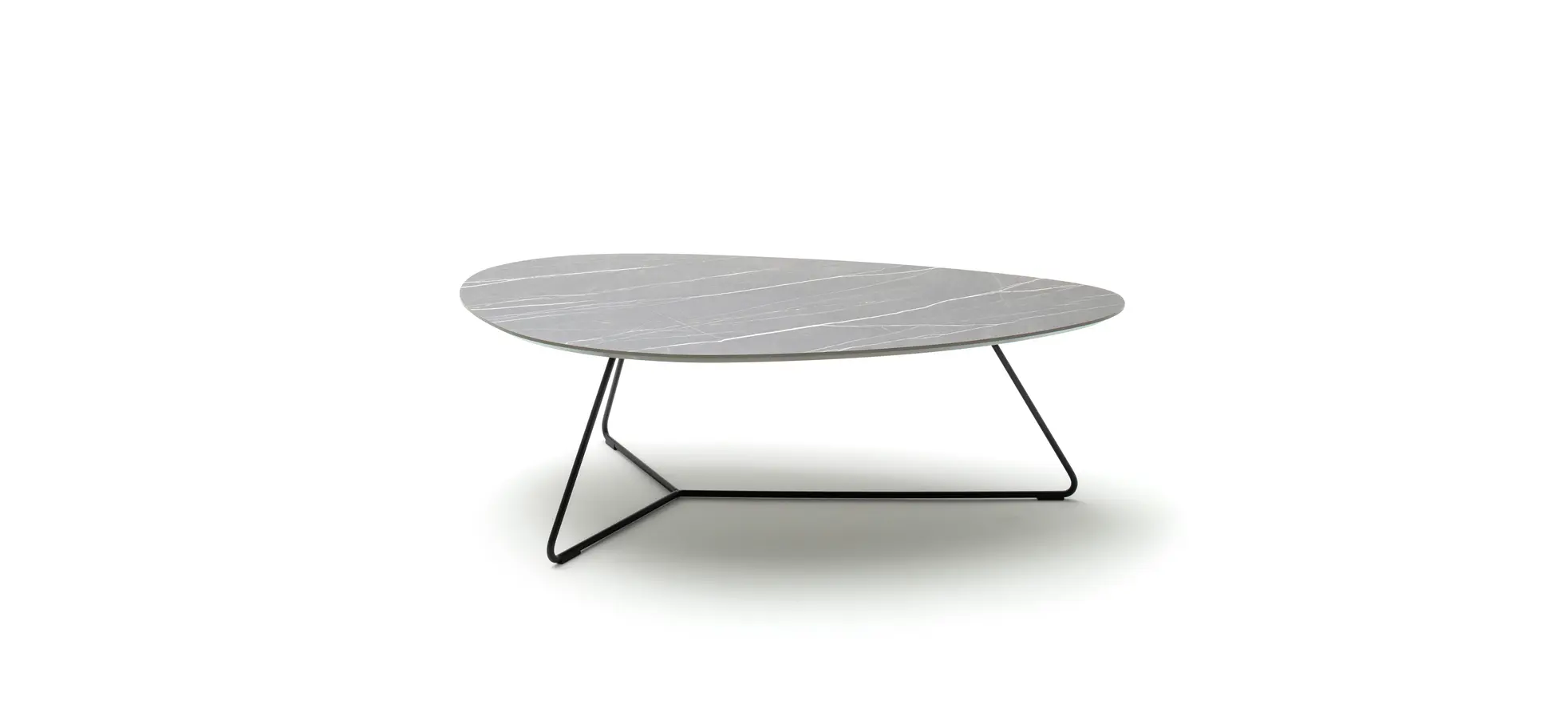 Couchtisch Fano - LBH ca. 121x75x38 cm, HPL Laminat, Kiesel