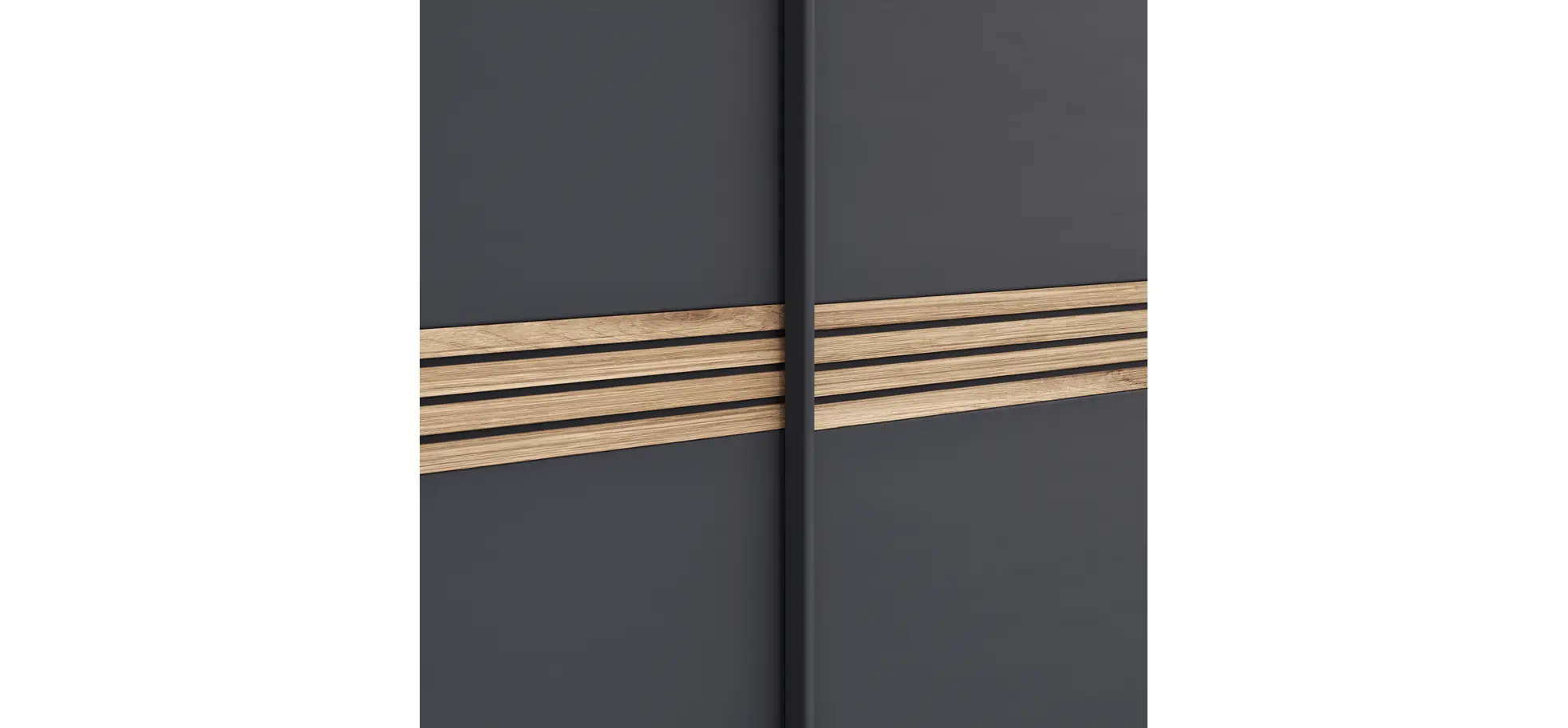 Schwebetürenschrank Viana - BHT ca. 300x230x68 cm, Anthrazit