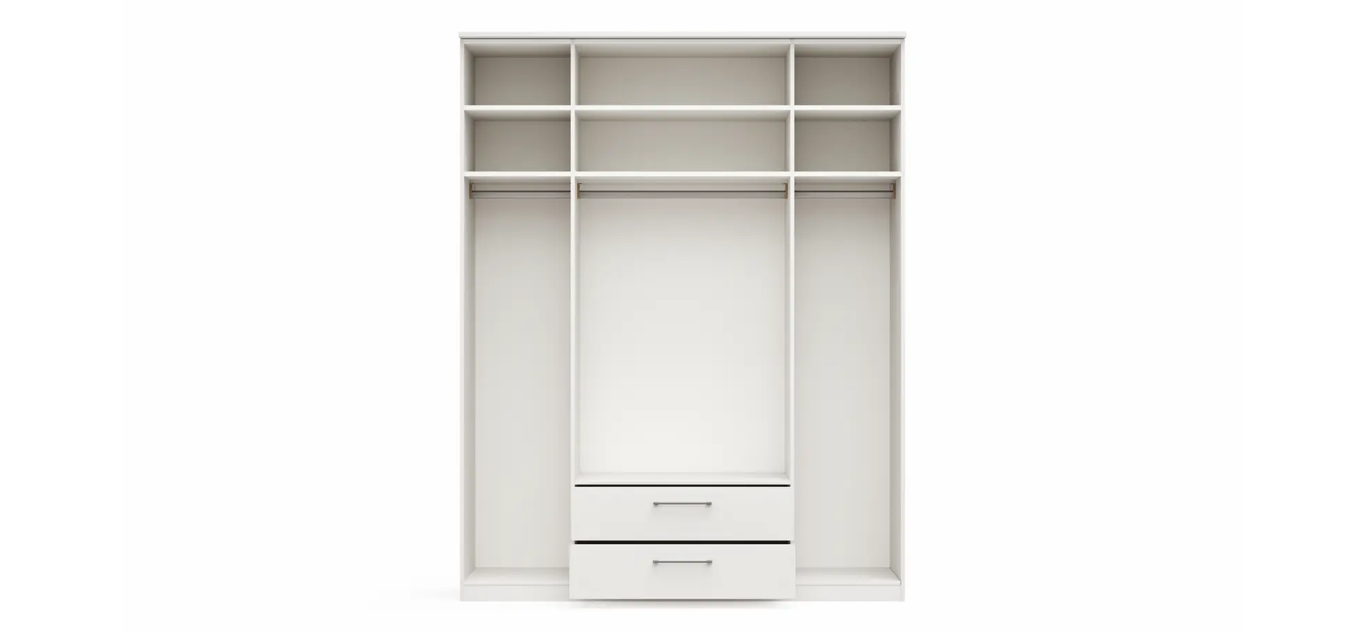 Drehtürenschrank Viana - B. ca. 180cm, Lack, Weiß