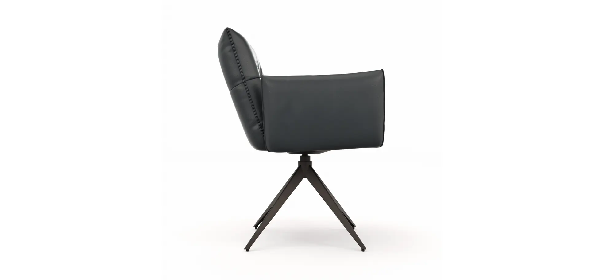 Armlehnstuhl Coscino -  Leder, Schwarz