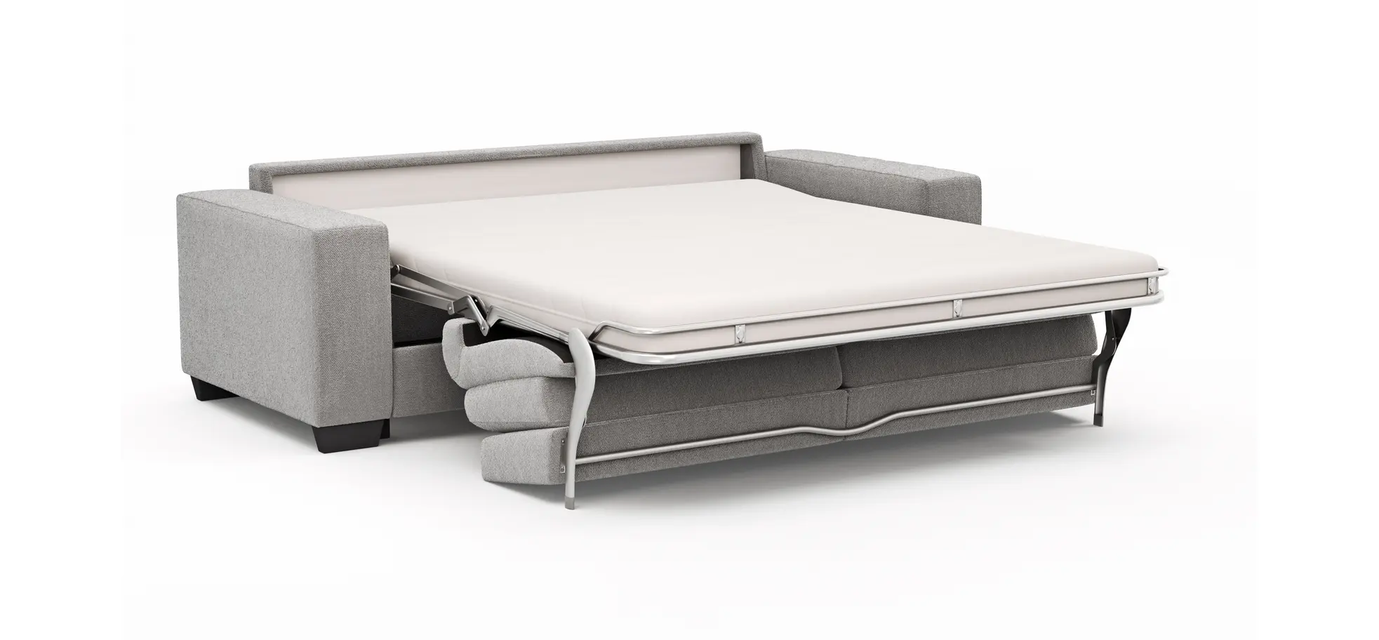 Sofa Nuoro - 3-Sitzer inkl. Schlaffunktion, Stoff, Grau