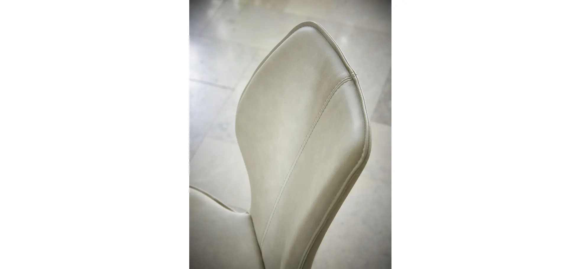 Stuhl Penthouse - Leder, Steingrau, 4 Fuß, Metall, Anthrazit