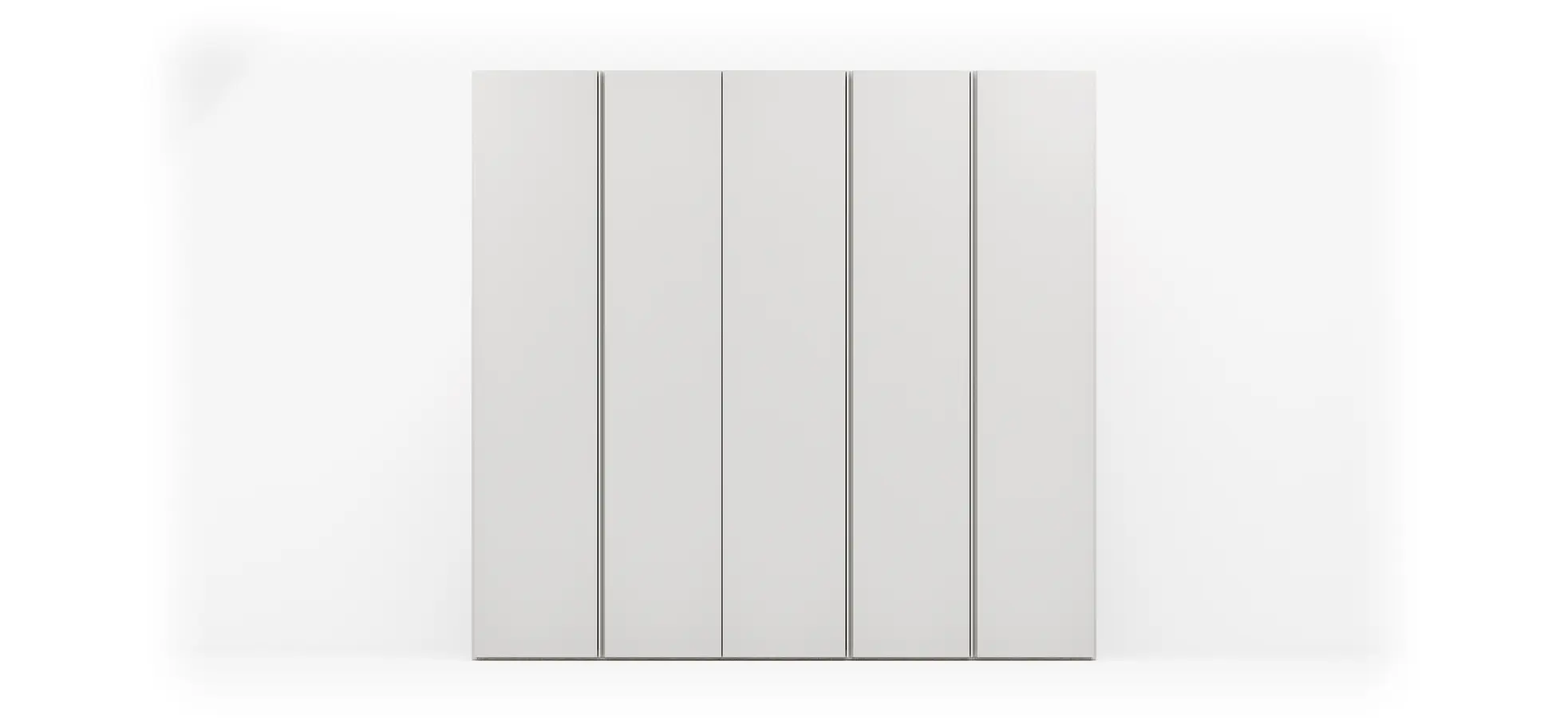 Drehtürenschrank Loretto - B ca. 254 cm, Melamin matt, Weiß