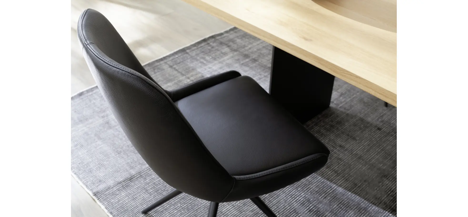 Stuhl Mis - Leder, Schwarz, Gestell, Schwarz