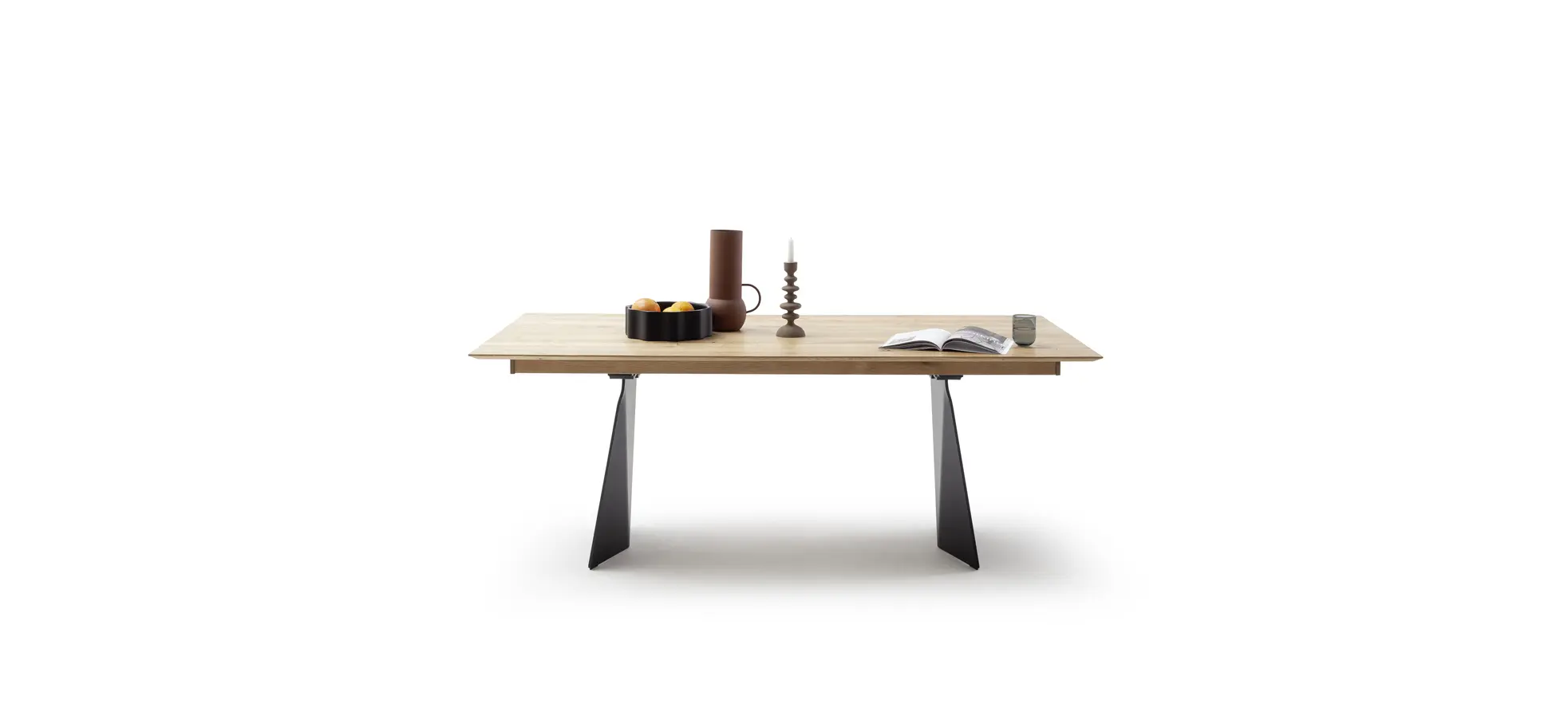 Esstisch 3100 - LB ca. 200x100 cm, beiseitig ausziehbar, Asteiche massiv, Geölt