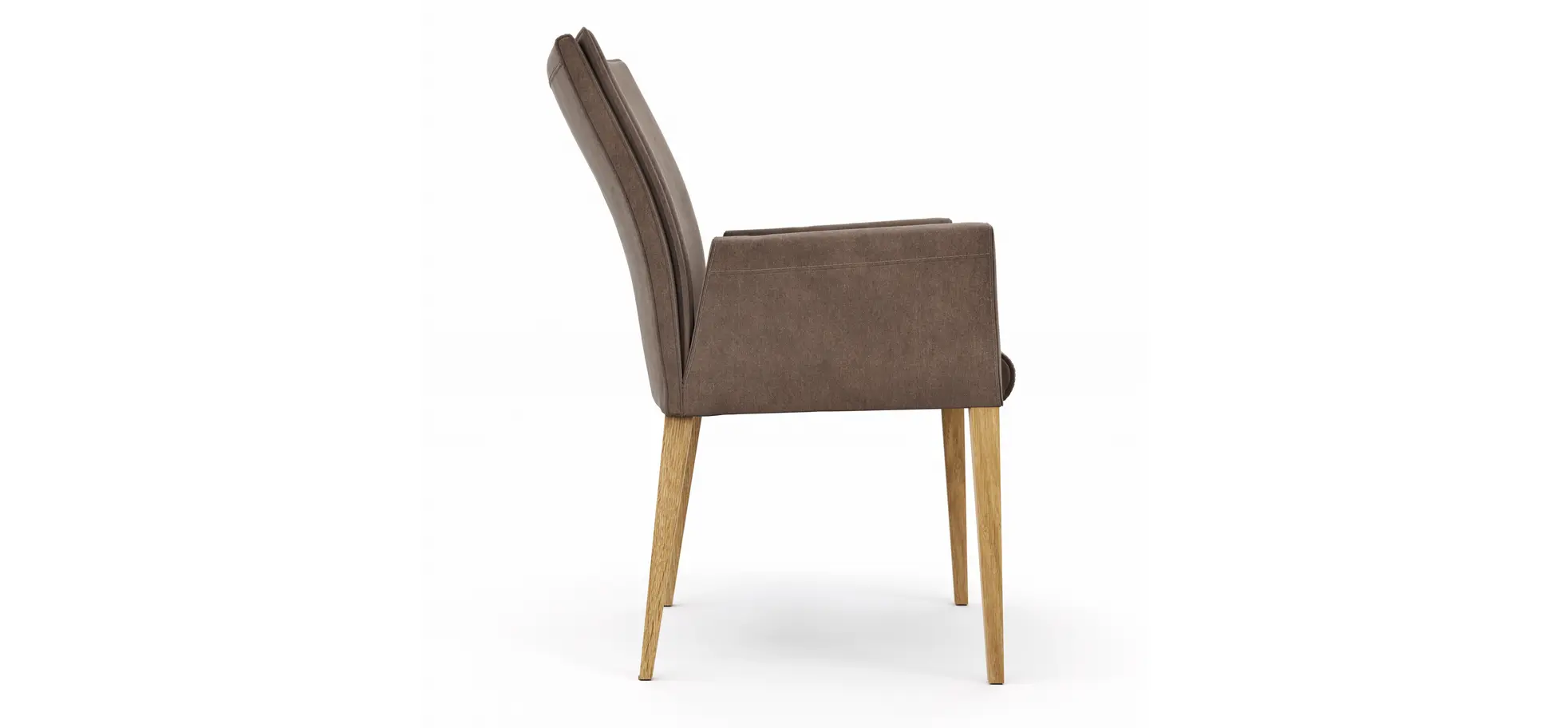 Armlehnstuhl Florea - Stoff, Dunkelbraun