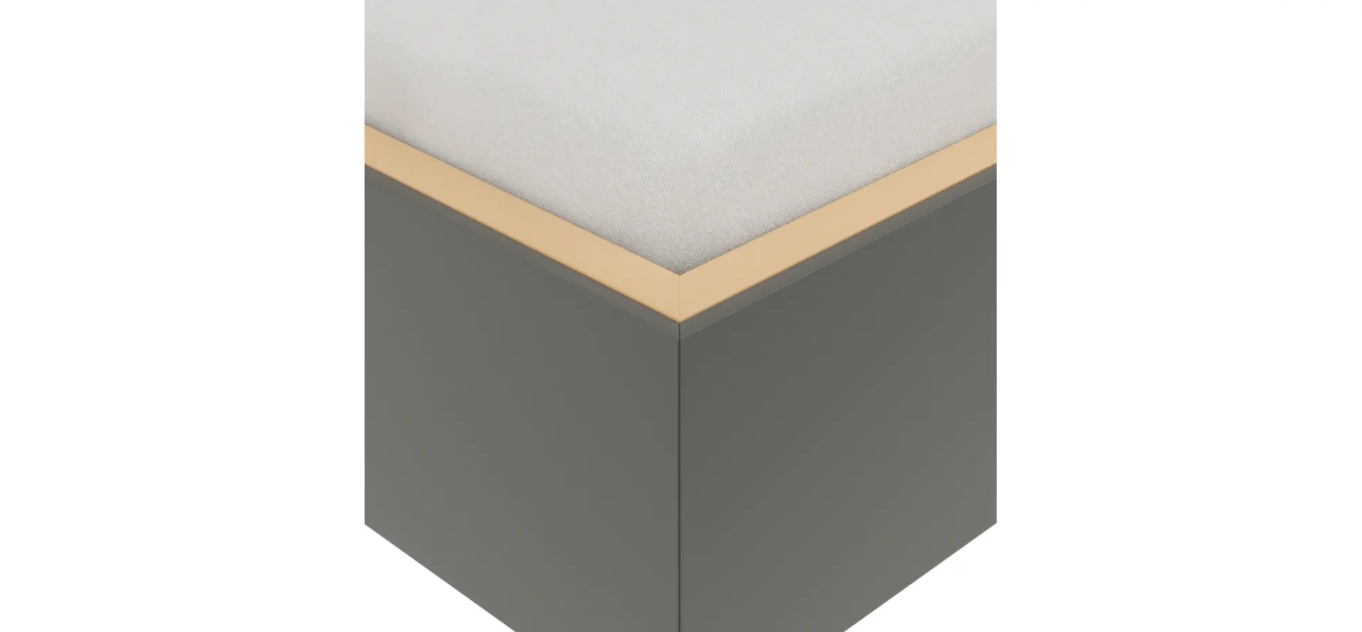 Bettanlage Matera - Lack, Grau, Absetzung Gelb