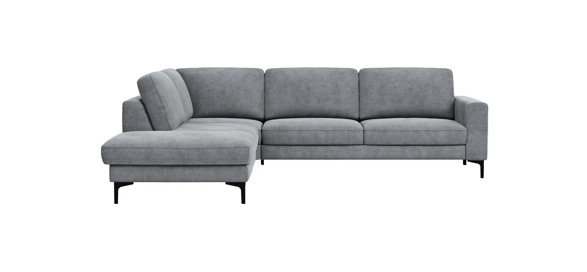 Ecksofa Oviedo - 2,5-Sitzer mit Ecke rechts, Stoff, Grau 102375