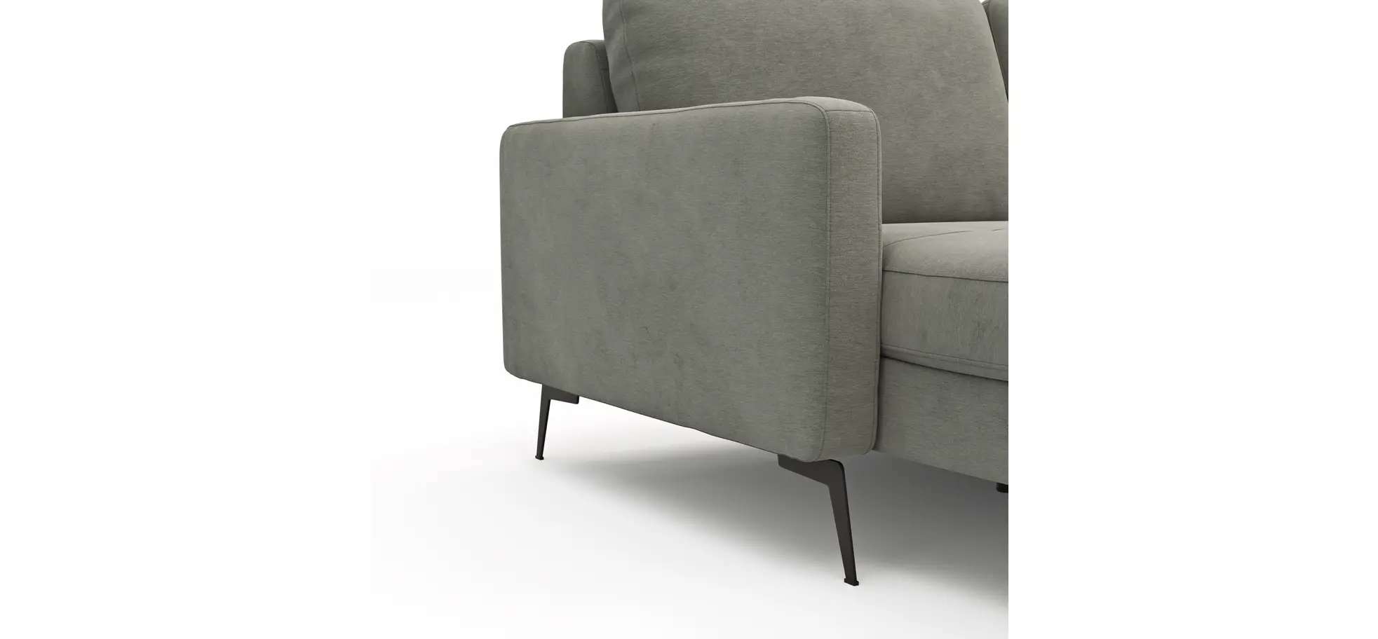 Wohnlandschaft Enna - Longchair links, 2,5-Sitzer, Ecke rechts, Stoff, Grau