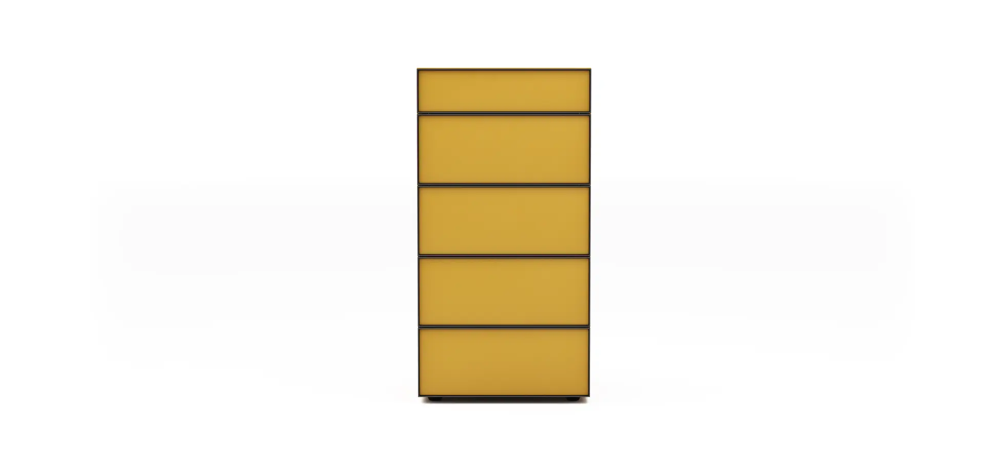 Kommode Loretto - BHT ca. 60x115x53 cm, Lack matt, Safrangelb