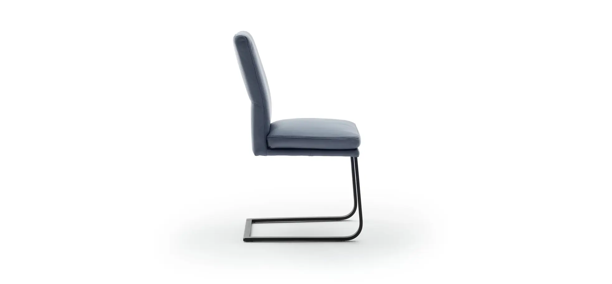 Freischwinger Valloni, Leder, Hellblau