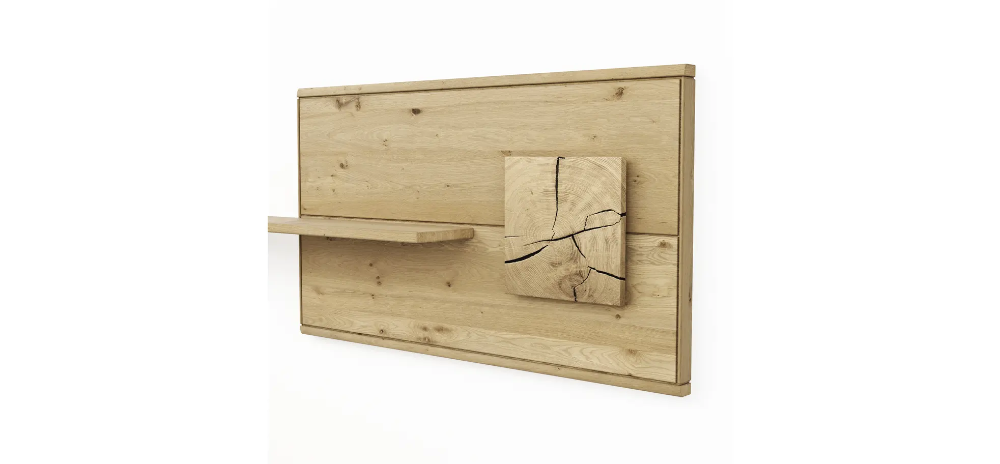 Wohnwand Amora - Wildeiche massiv bianco