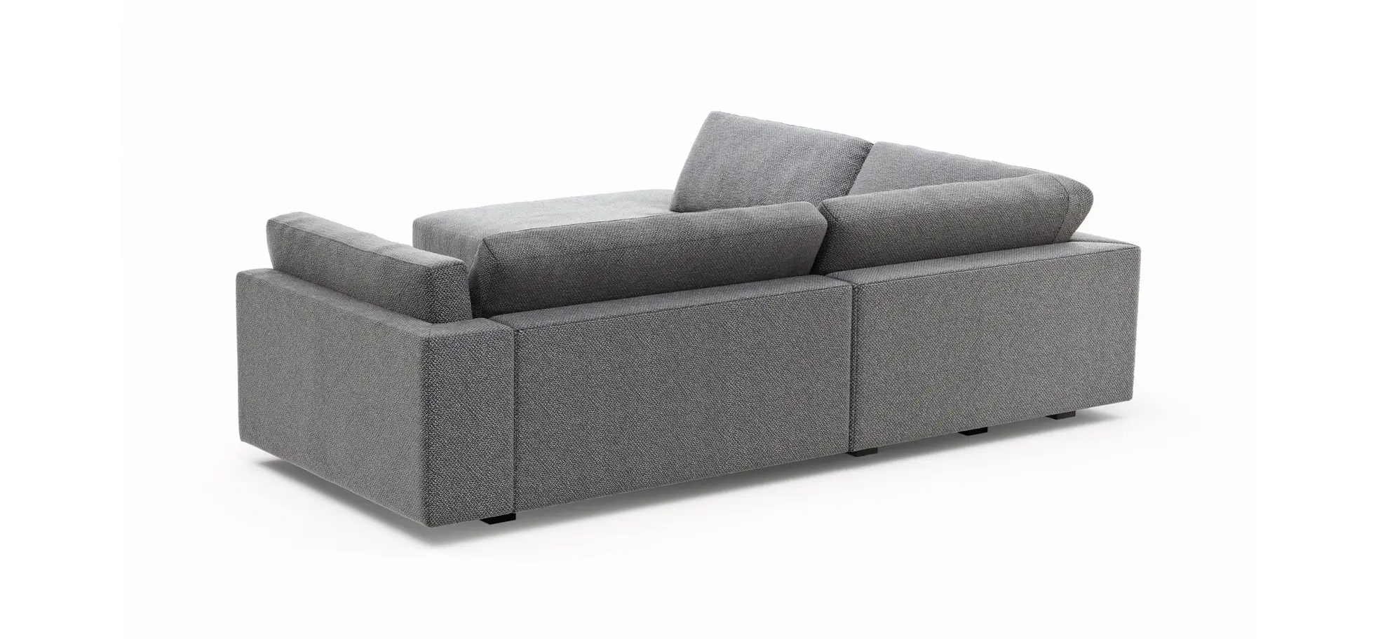 Ecksofa Aprino 3 - Ecke links mit 2,5-Sitzer, Stoff, Grau