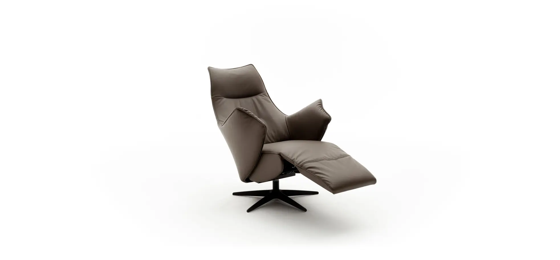 Relaxsessel Girona - Relaxfunktion (motorisch), Leder, Braun