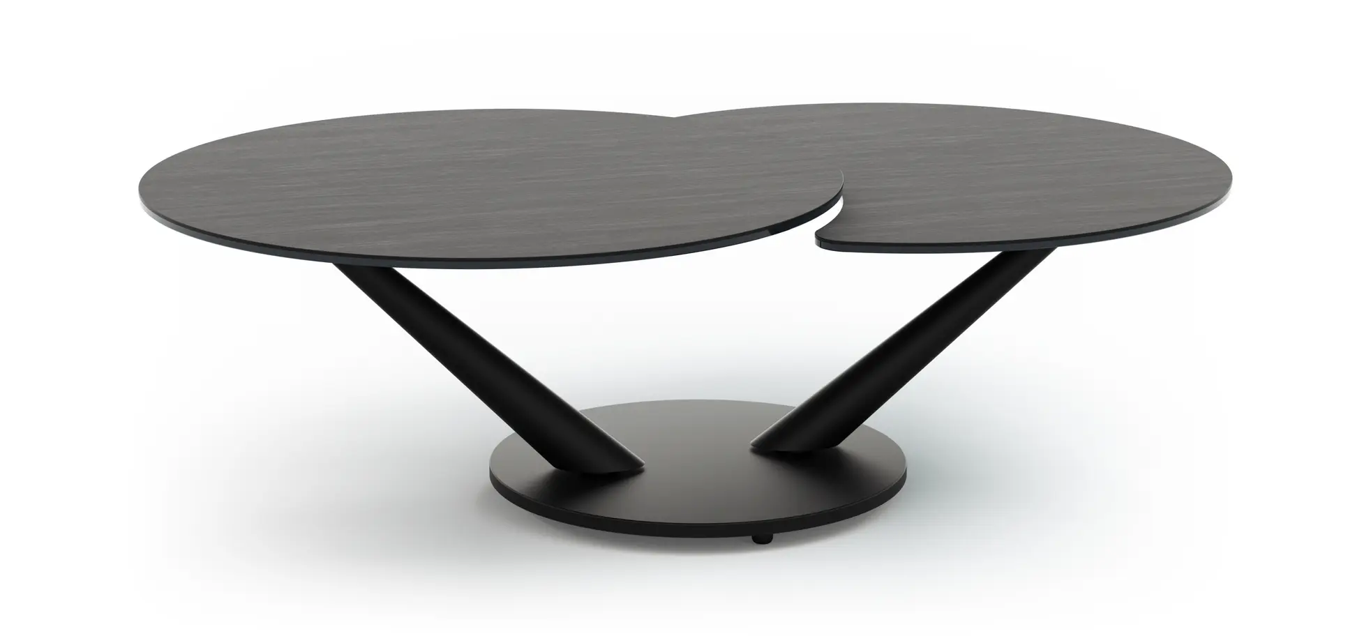 Couchtisch Spessa - LB ca. 128x80 cm, drehbar, Keramik, Anthrazit