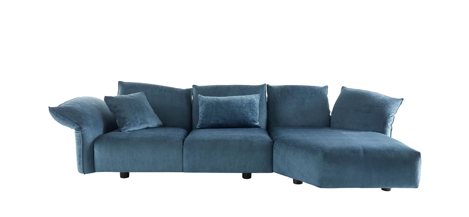 Ecksofa Motone - 2,5-Sitzer, Trapezsofa rechts, Stoff Türkis 9150966