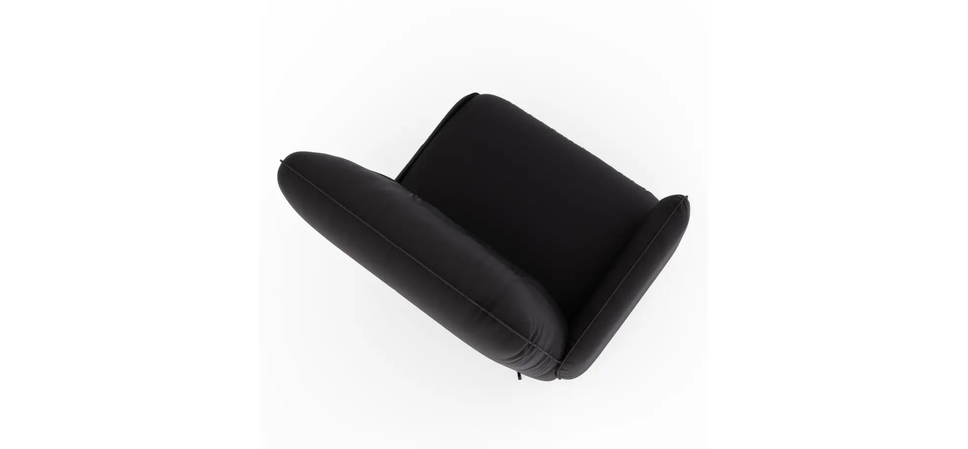 Loungesessel Lovere - Leder, Schwarz, Armlehne links