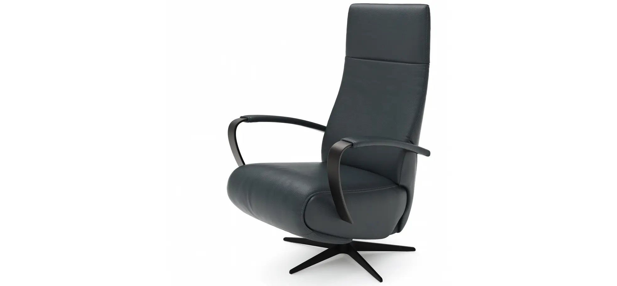 Relaxsessel Girona - Relaxfunktion (motorisch), Leder, Graphit