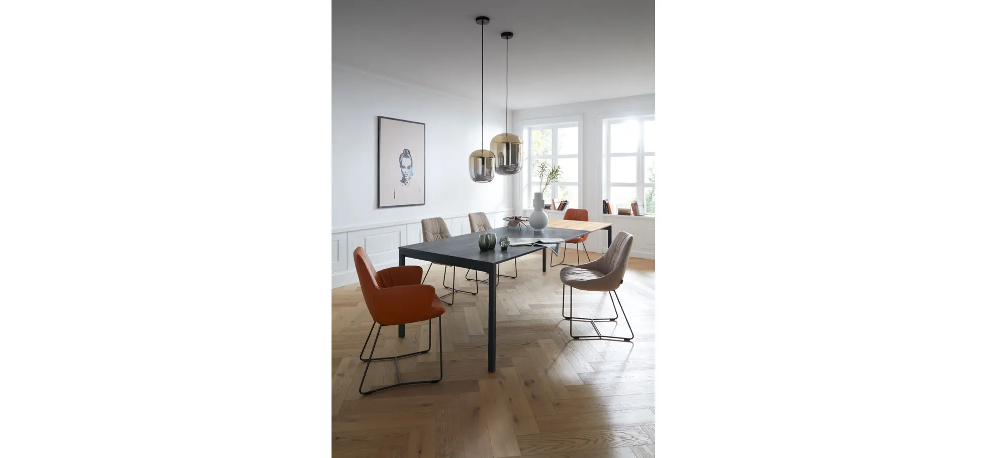 Armlehnstuhl Pegara - Leder, Papaya