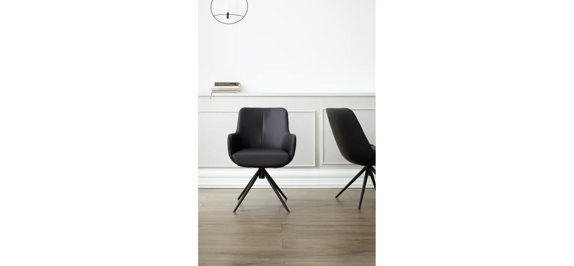 Stuhl Mis - Leder, Schwarz, Gestell, Schwarz