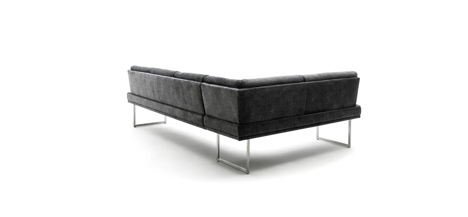 Eckbank Valloni - Stoff, Dunkelgrau
