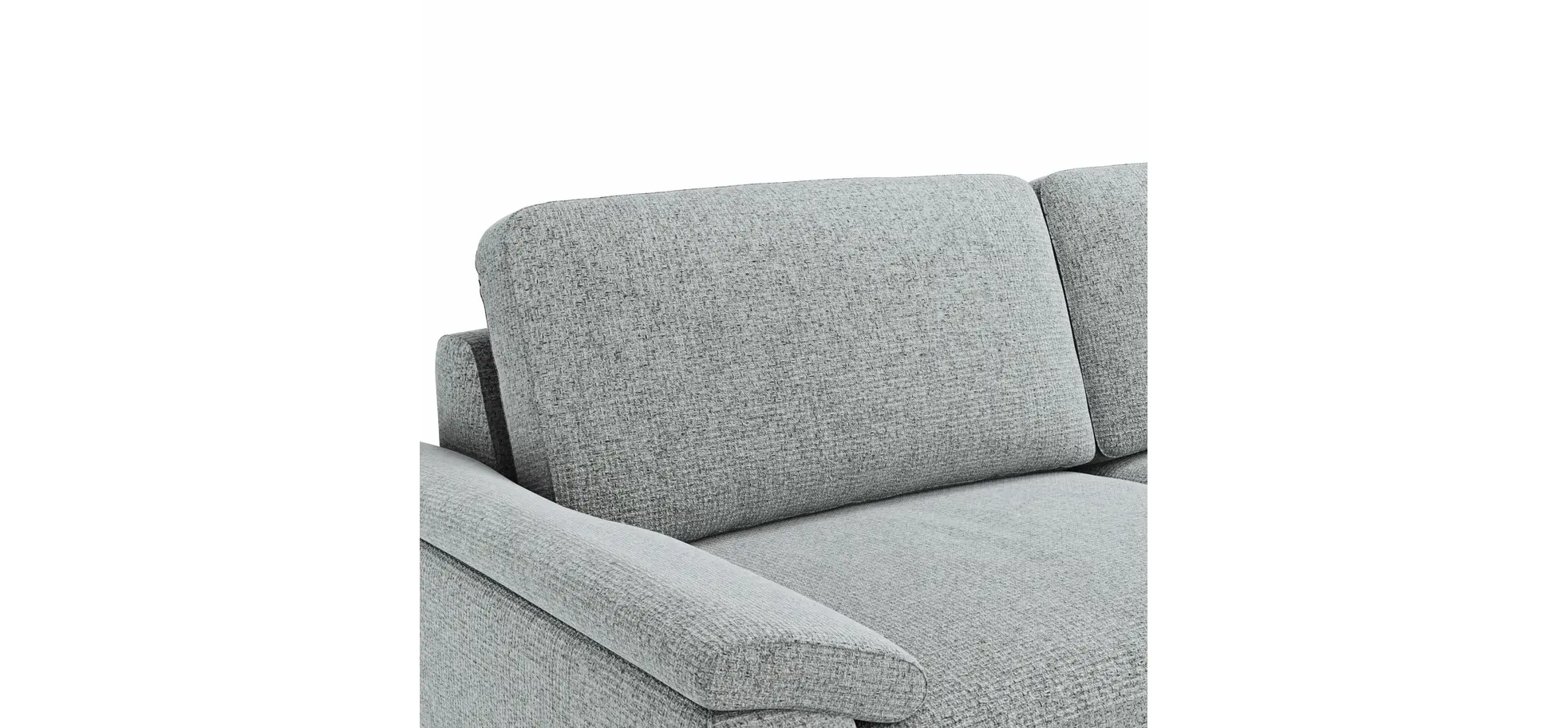Ecksofa Oviedo - 2,5-Sitzer mit Ecke rechts, Stoff, Hellgrau