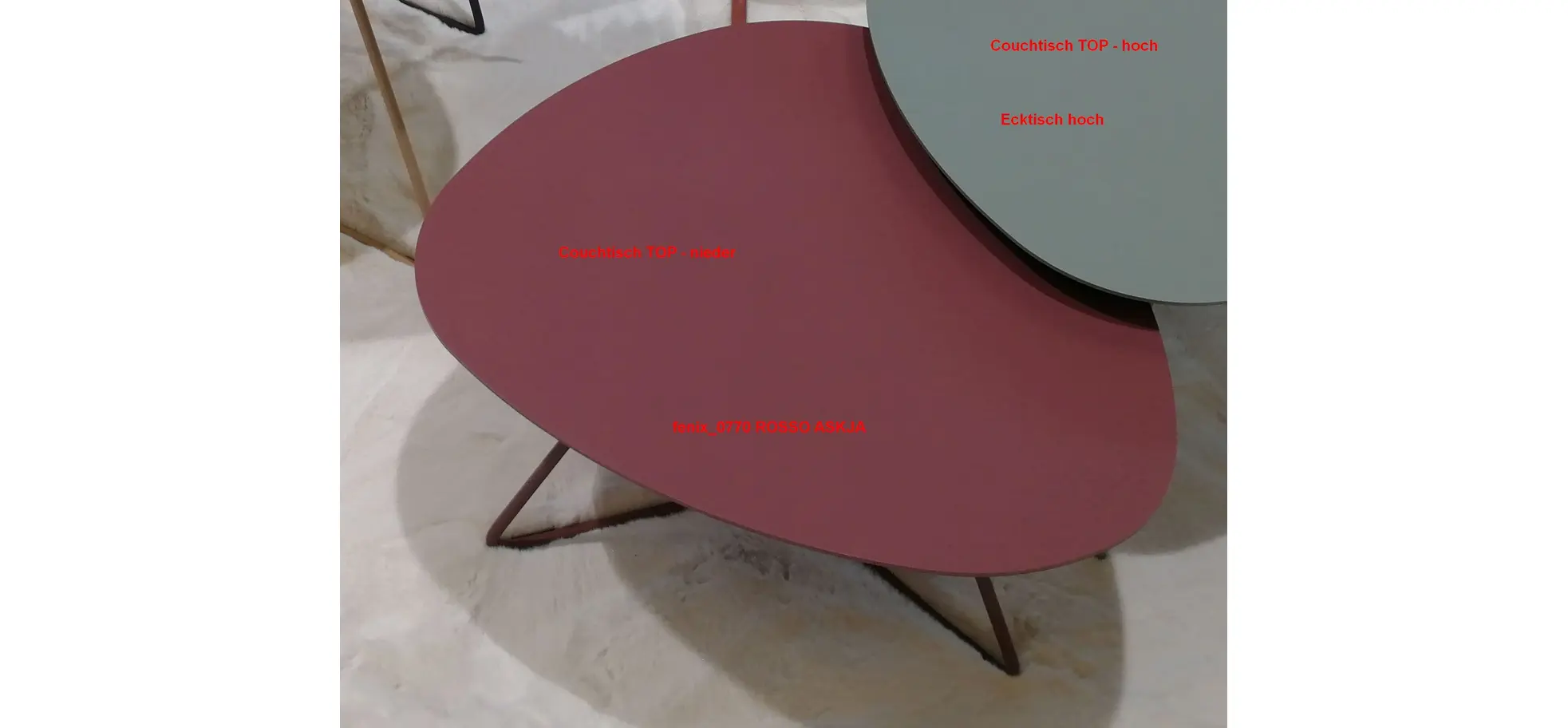 Couchtisch Fano - LBH ca. 67x60x38 cm, Fenix, Bordeaux