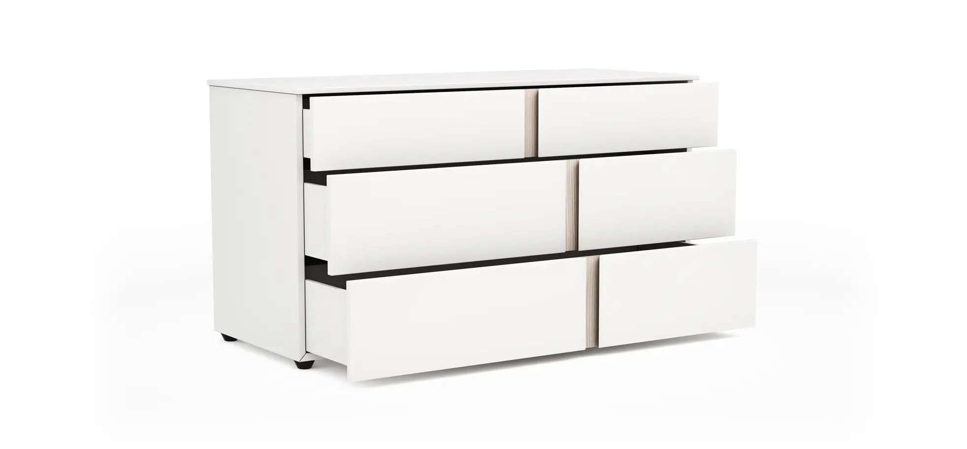 Kommode Loretto - BHT ca. 127x70x51 cm, Lack matt, Weiß
