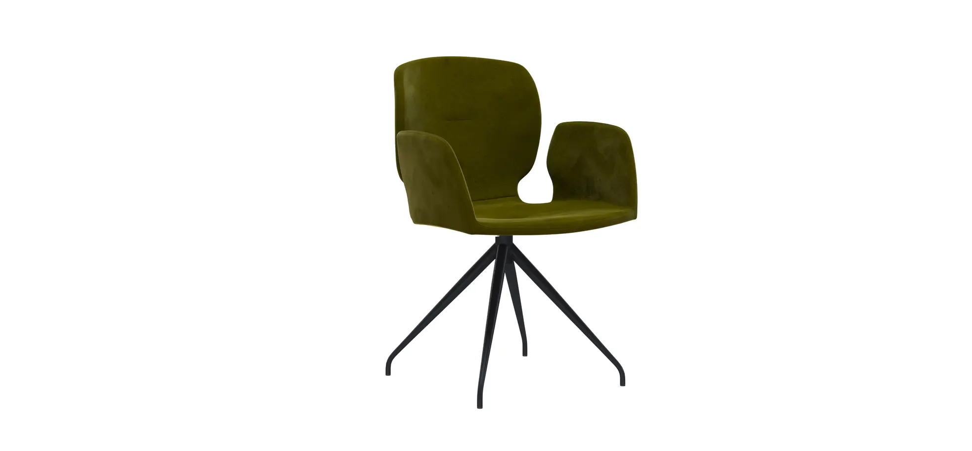 Armlehnstuhl Saltino - Stoff, Schlammgrün