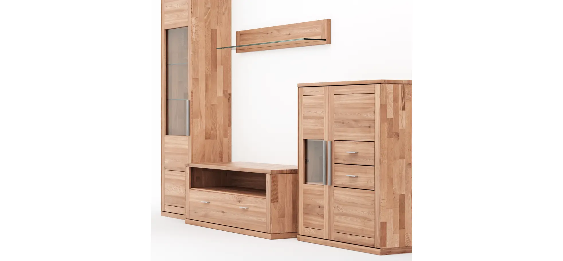 Wohnwand Faro 6.0 - Kernbuche massiv, geölt