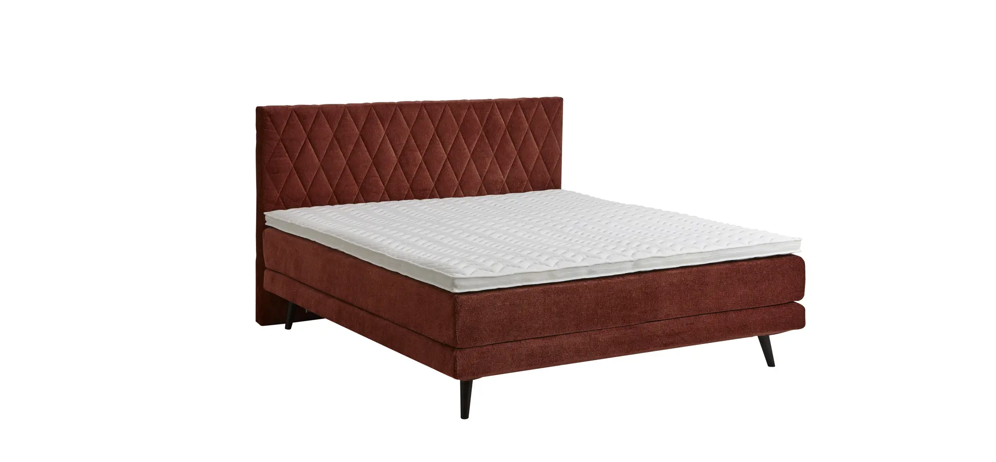 Boxspringbett Valencia - Liegefläche ca. 180x200 cm, Stoff, Kupfer 134977