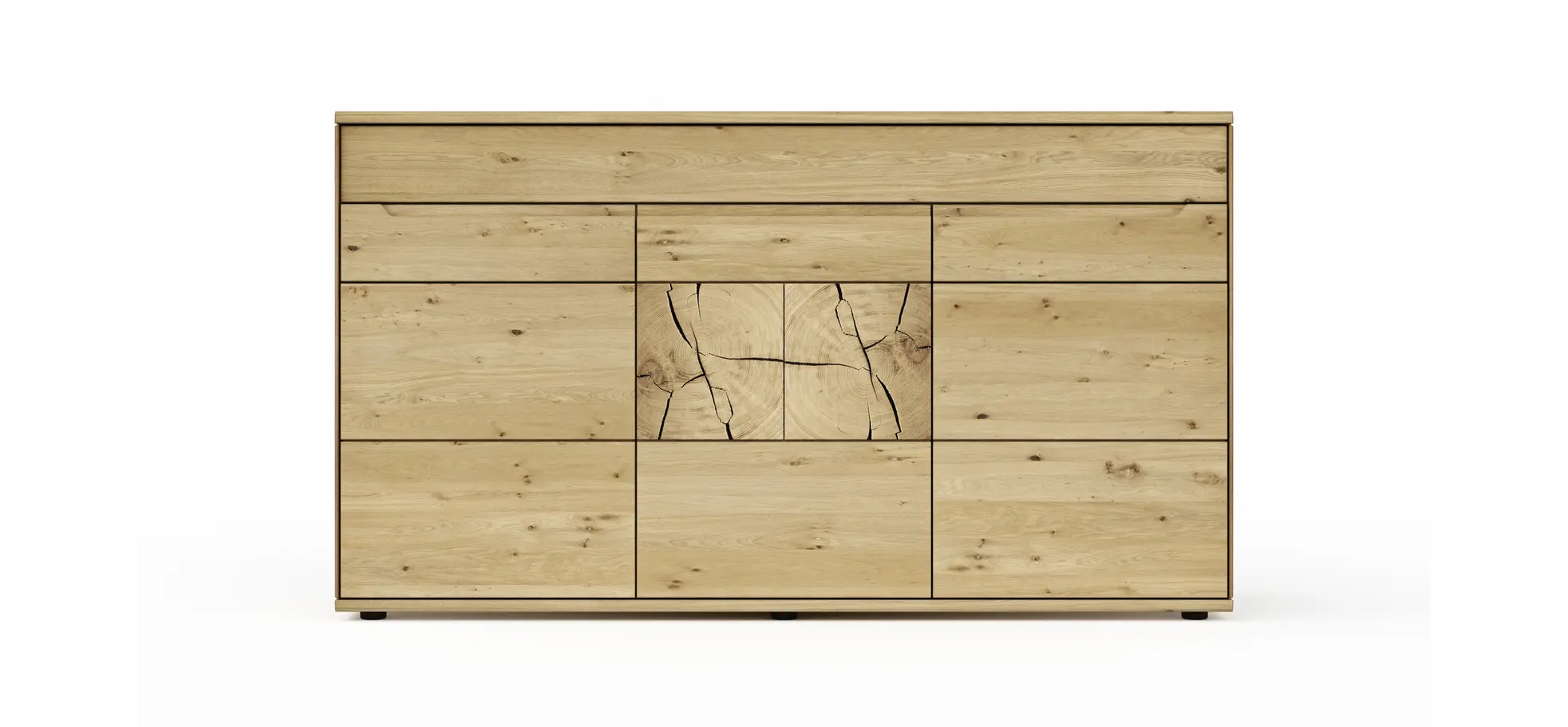 Sideboard Amora - Wildeiche massiv bianco