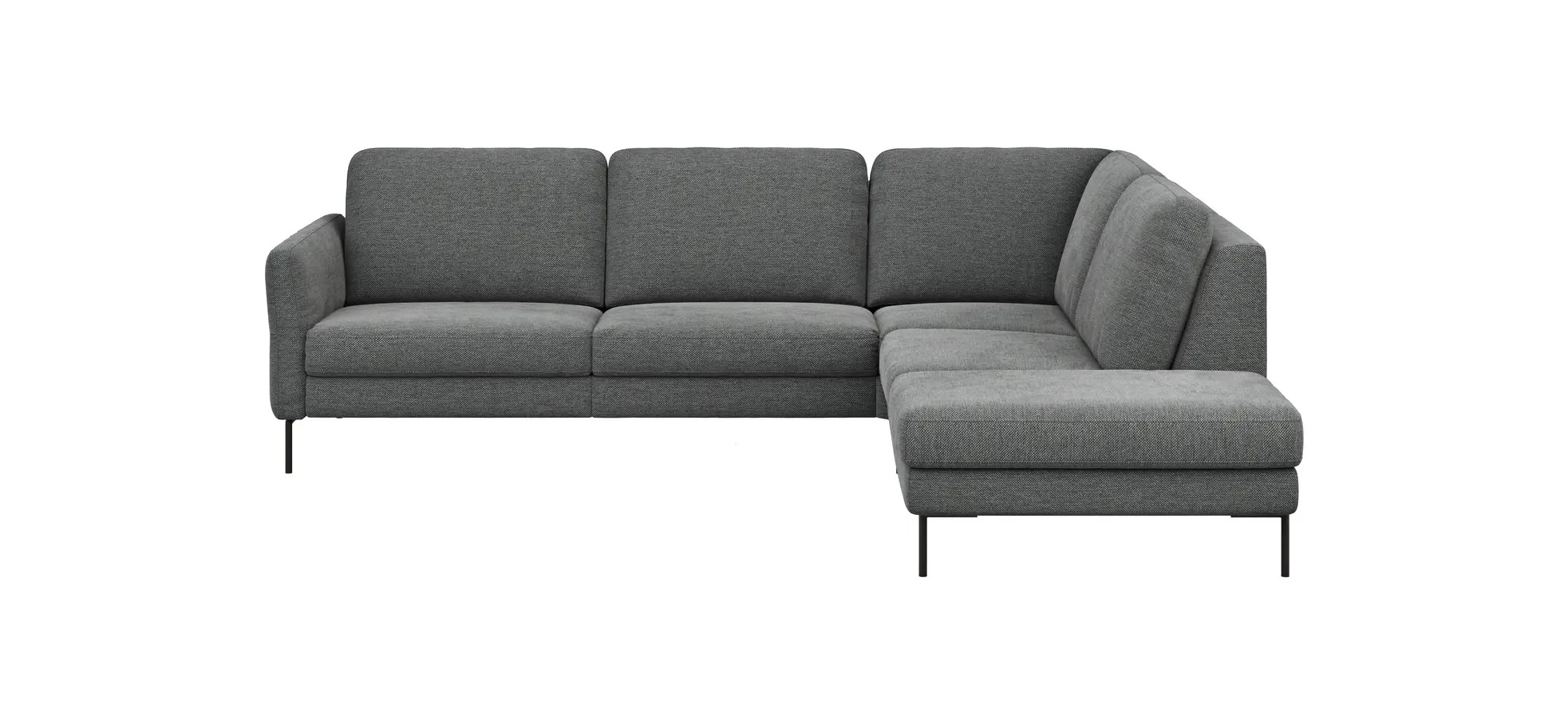 Ecksofa Enna - 3-Sitzer, Ecke rechts, Sitzvorzug (motorisch), Stoff, Anthrazit 109152