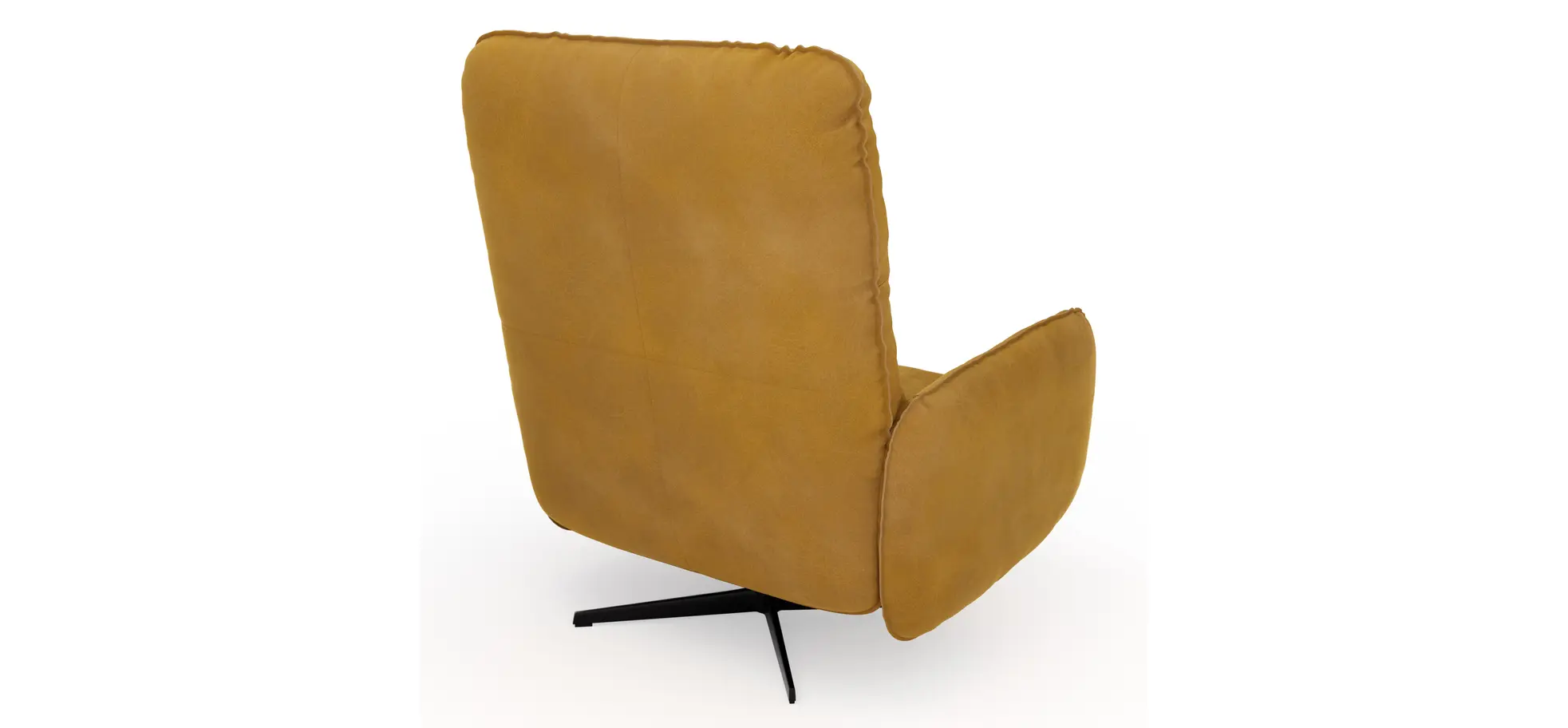 Loungesessel Lovere - Leder, Curry, Armlehne links