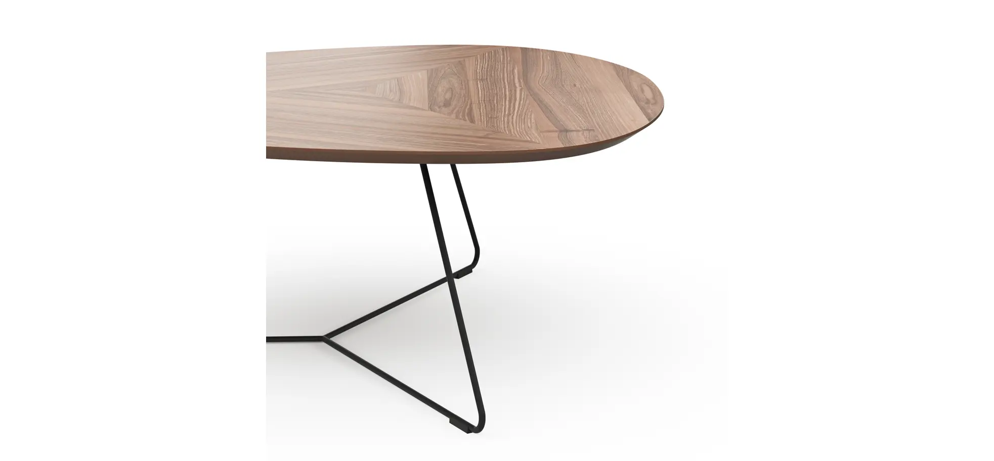 Couchtisch Fano - LBH ca. 96x86x38 cm, Nussbaum, Furnier