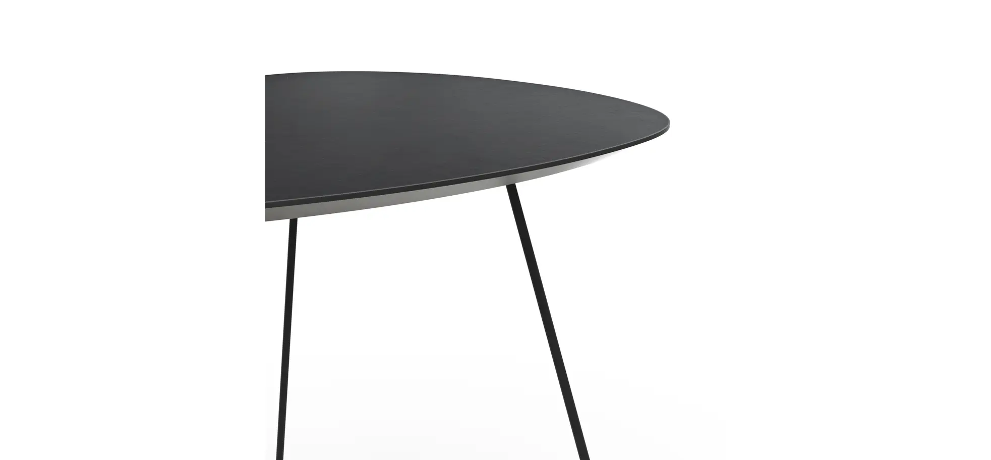 Ecktisch Fano - LBH ca. 59x50x50 cm, Fenix, Schwarz