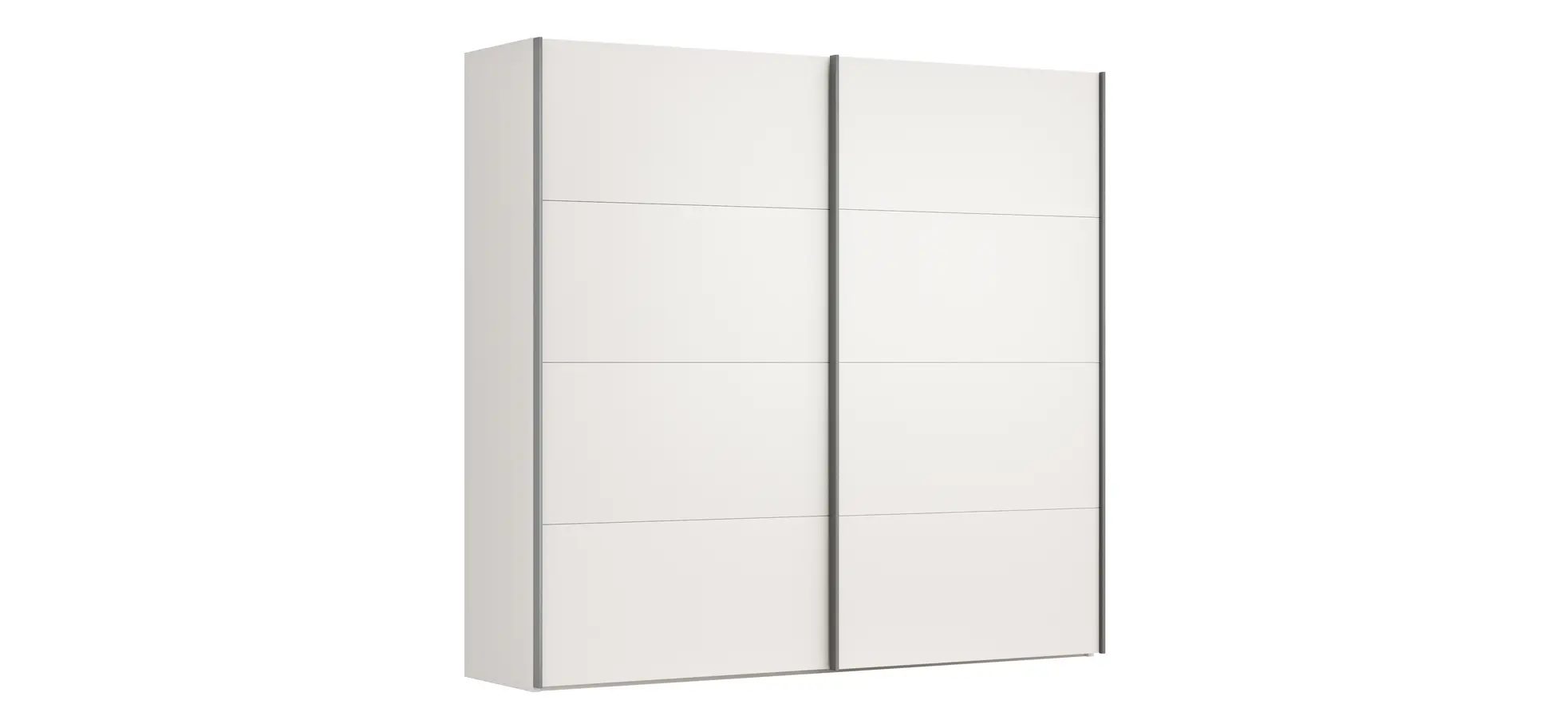 Schwebetürenschrank Viana - B ca. 241 cm, Lack, Weiß 120124
