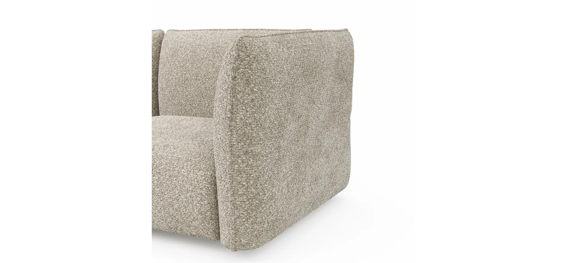 Trapezsofa Motone - Ecke links mit 2-Sitzer, Stoff, Beige
