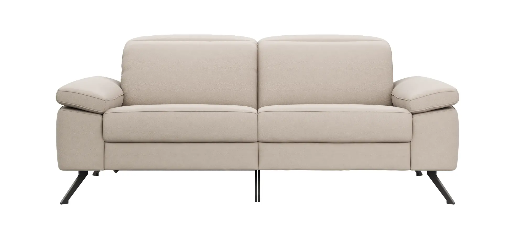 Sofa Rafaela 2.0 - 2,5-Sitzer inkl. 1x Relaxfunktion und Kopfteile verstellbar, Leder, Champagner 9152183