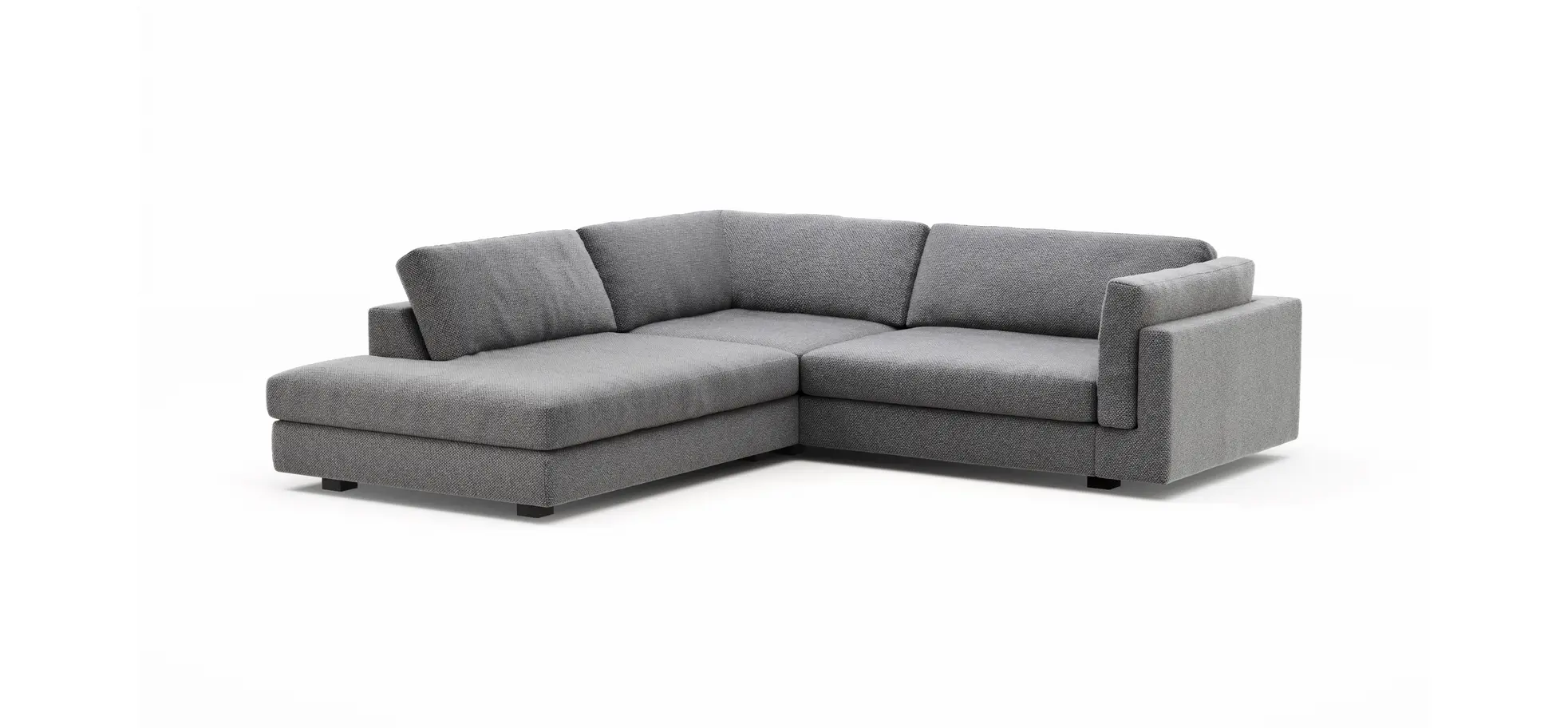 Ecksofa Aprino 3 - Ecke links mit 2,5-Sitzer, Stoff, Grau